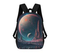 sinyumoney Zaino Scolastico Per Bambini Stampato in 3D Mars Landscape with Astronaut Borsa Scolastica Per Bambini, Zaini Da Viaggio, Borse Per Libri Alla Moda, Zaino Di Grande Capacità 17inch