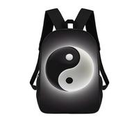 sinyumoney Zaino Scolastico Per Bambini Stampato in 3D Modern Style Yin And Yang Borse Per Libri Borse Scolastiche Da Viaggio Ad Alta Capacità Per Bambini/studenti/adulti 17inch