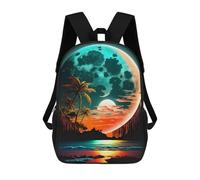 sinyumoney Zaino Scolastico Per Bambini Stampato in 3D Moonlit Beach Paradise Borse Per Libri Borse Scolastiche Da Viaggio Ad Alta Capacità Per Bambini/studenti/adulti 17inch