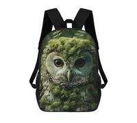 sinyumoney Zaino Scolastico Per Bambini Stampato in 3D Mossy Forest Owl Borse Per Libri Borse Scolastiche Da Viaggio Ad Alta Capacità Per Bambini/studenti/adulti 17inch