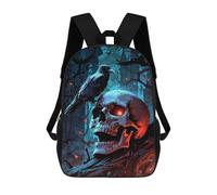 sinyumoney Zaino Scolastico Per Bambini Stampato in 3D Mysterious Skull And Raven Borse Per Libri Borse Scolastiche Da Viaggio Ad Alta Capacità Per Bambini/studenti/adulti 17inch