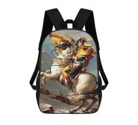 sinyumoney Zaino Scolastico Per Bambini Stampato in 3D Napoleon Crossing The Alps Zaino Per Bambini Ad Alta Capacità, Zaini Da Viaggio, Borse Per Libri, Zaino Scolastico Per Bambini 17inch