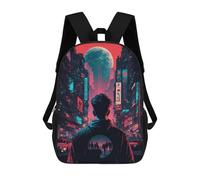 sinyumoney Zaino Scolastico Per Bambini Stampato in 3D Neon Cityscape Future Vision Zaini Per Libri Zaini Casual Da Viaggio Zaini Da Giorno Di Grande Capacità Per Ragazzi 17inch