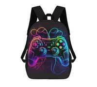 sinyumoney Zaino Scolastico Per Bambini Stampato in 3D Neon Gaming Controller Artwork-2 Zaini Per Libri Zaini Casual Da Viaggio Zaini Da Giorno Di Grande Capacità Per Ragazzi 17inch