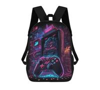 sinyumoney Zaino Scolastico Per Bambini Stampato in 3D Neon Gaming Odyssey -2 Zaino Per Bambini Ad Alta Capacità, Zaino Da Viaggio Alla Moda, Borsa Scolastica Per Bambini, Zaino Casual 17inch