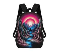 sinyumoney Zaino Scolastico Per Bambini Stampato in 3D Neon Mountain Landscape -1 Zaino Per Bambini Ad Alta Capacità, Zaino Da Viaggio Alla Moda, Borsa Scolastica Per Bambini, Zaino Casual 17inch
