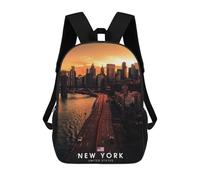 sinyumoney Zaino Scolastico Per Bambini Stampato in 3D New York City Zaino Per Bambini Ad Alta Capacità, Zaino Da Viaggio Alla Moda, Borsa Scolastica Per Bambini, Zaino Casual 17inch