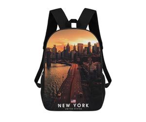 sinyumoney Zaino Scolastico Per Bambini Stampato in 3D New York City Zaino Per Bambini Ad Alta Capacità, Zaino Da Viaggio Alla Moda, Borsa Scolastica Per Bambini, Zaino Casual 17inch