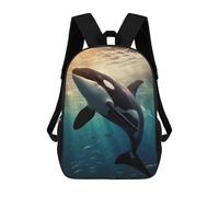 sinyumoney Zaino Scolastico Per Bambini Stampato in 3D Orca Whale Sunset Dive Zaino Sportivo Per Ragazzi E Ragazze Zaino Alla Moda 17inch