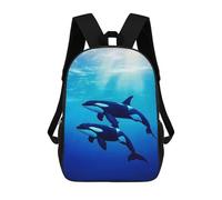 sinyumoney Zaino Scolastico Per Bambini Stampato in 3D Orcas Swimming Underwater Zaini Per Libri Zaini Casual Da Viaggio Zaini Da Giorno Di Grande Capacità Per Ragazzi 17inch