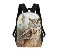 sinyumoney Zaino Scolastico Per Bambini Stampato in 3D Owl Vintage Paint Borse Per Libri Borse Scolastiche Da Viaggio Ad Alta Capacità Per Bambini/studenti/adulti 17inch