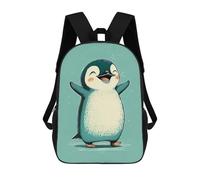 sinyumoney Zaino Scolastico Per Bambini Stampato in 3D Penguin Happy Borse Per Libri Borse Scolastiche Da Viaggio Ad Alta Capacità Per Bambini/studenti/adulti 17inch