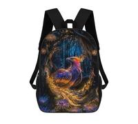 sinyumoney Zaino Scolastico Per Bambini Stampato in 3D Phoenix in Forest Zaino Per Bambini Ad Alta Capacità, Zaino Da Viaggio Alla Moda, Borsa Scolastica Per Bambini, Zaino Casual 17inch