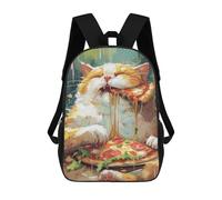 sinyumoney Zaino Scolastico Per Bambini Stampato in 3D Pizza Cute Cartoon Cat Borsa Scolastica Per Bambini, Zaini Da Viaggio, Borse Per Libri Alla Moda, Zaino Di Grande Capacità 17inch