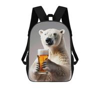 sinyumoney Zaino Scolastico Per Bambini Stampato in 3D Polar Bear Beer Borse Per Libri Borse Scolastiche Da Viaggio Ad Alta Capacità Per Bambini/studenti/adulti 17inch
