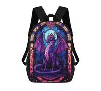 sinyumoney Zaino Scolastico Per Bambini Stampato in 3D Purple Drakonar Dragon Zaino Per Bambini Ad Alta Capacità, Zaini Da Viaggio, Borse Per Libri, Zaino Scolastico Per Bambini 17inch