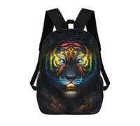 sinyumoney Zaino Scolastico Per Bambini Stampato in 3D Rainbow Tiger Portrait Zaino Per Bambini Ad Alta Capacità, Zaino Da Viaggio Alla Moda, Borsa Scolastica Per Bambini, Zaino Casual 17inch