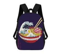 sinyumoney Zaino Scolastico Per Bambini Stampato in 3D Ramen Wave Art Zaino Da Viaggio Ad Alta Capacità Borse Per Libri Alla Moda Zaini Casual Per Bambini Per La Scuola 17inch