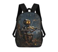 sinyumoney Zaino Scolastico Per Bambini Stampato in 3D Robot Violinist Zaino Per Bambini Ad Alta Capacità, Zaini Da Viaggio, Borse Per Libri, Zaino Scolastico Per Bambini 17inch