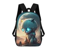 sinyumoney Zaino Scolastico Per Bambini Stampato in 3D Robotic Cat on Mars Borsa Scolastica Per Bambini, Zaini Da Viaggio, Borse Per Libri Alla Moda, Zaino Di Grande Capacità 17inch