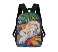 sinyumoney Zaino Scolastico Per Bambini Stampato in 3D Sleeping White Lion Zaino Per Bambini Ad Alta Capacità, Zaini Da Viaggio, Borse Per Libri, Zaino Scolastico Per Bambini 17inch