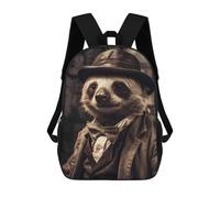 sinyumoney Zaino Scolastico Per Bambini Stampato in 3D Sloth Vintage Borse Per Libri Borse Scolastiche Da Viaggio Ad Alta Capacità Per Bambini/studenti/adulti 17inch