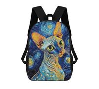 sinyumoney Zaino Scolastico Per Bambini Stampato in 3D Sphynx Cat Starry Night Borse Per Libri Borse Scolastiche Da Viaggio Ad Alta Capacità Per Bambini/studenti/adulti 17inch