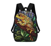 sinyumoney Zaino Scolastico Per Bambini Stampato in 3D Stained Glass Frog Borse Per Libri Borse Scolastiche Da Viaggio Ad Alta Capacità Per Bambini/studenti/adulti 17inch