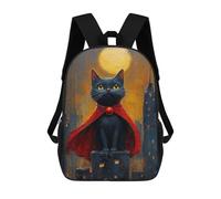 sinyumoney Zaino Scolastico Per Bambini Stampato in 3D Super Cat in Cityscape Painting Borse Per Libri Borse Scolastiche Da Viaggio Ad Alta Capacità Per Bambini/studenti/adulti 17inch