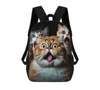 sinyumoney Zaino Scolastico Per Bambini Stampato in 3D Surprised Cats Compilation-2 Borsa Scolastica Per Bambini, Zaini Da Viaggio, Borse Per Libri Alla Moda, Zaino Di Grande Capacità 17inch