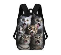 sinyumoney Zaino Scolastico Per Bambini Stampato in 3D Surprised Cats Compilation Borsa Scolastica Per Bambini, Zaini Da Viaggio, Borse Per Libri Alla Moda, Zaino Di Grande Capacità 17inch