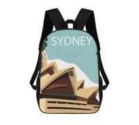 sinyumoney Zaino Scolastico Per Bambini Stampato in 3D Sydney Borsa Scolastica Per Bambini, Zaini Da Viaggio, Borse Per Libri Alla Moda, Zaino Di Grande Capacità 17inch