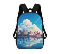 sinyumoney Zaino Scolastico Per Bambini Stampato in 3D Sydney Opera House Skyline Zaini Alla Moda Casual Zaini Per Bambini Zaino Casual Da Esterno Borse Da Viaggio Carine 17inch