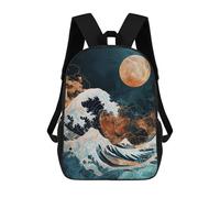 sinyumoney Zaino Scolastico Per Bambini Stampato in 3D The Great Wave at Night Borsa Scolastica Per Bambini, Zaini Da Viaggio, Borse Per Libri Alla Moda, Zaino Di Grande Capacità 17inch