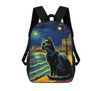 sinyumoney Zaino Scolastico Per Bambini Stampato in 3D The Starry Night Black Cat Borse Per Libri Borse Scolastiche Da Viaggio Ad Alta Capacità Per Bambini/studenti/adulti 17inch