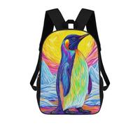 sinyumoney Zaino scolastico per bambini stampato in 3D The World Snake Zaini da viaggio, Zaini da viaggio casual, grande zaino da giorno per ragazzi, Penguin Arctic Landscape, 17"