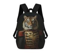 sinyumoney Zaino Scolastico Per Bambini Stampato in 3D Tiger Animal Dressed King Borse Per Libri Borse Scolastiche Da Viaggio Ad Alta Capacità Per Bambini/studenti/adulti 17inch