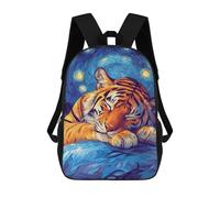 sinyumoney Zaino Scolastico Per Bambini Stampato in 3D Tiger Sleeping Under Starry Night Zaino Per Bambini Ad Alta Capacità, Zaini Da Viaggio, Borse Per Libri, Zaino Scolastico Per Bambini 17inch