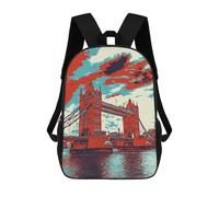 sinyumoney Zaino Scolastico Per Bambini Stampato in 3D Tower Bridge London Borsa Scolastica Per Bambini, Zaini Da Viaggio, Borse Per Libri Alla Moda, Zaino Di Grande Capacità 17inch
