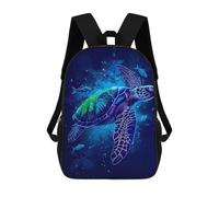 sinyumoney Zaino Scolastico Per Bambini Stampato in 3D Turtle Watercolor Animal Borsa Scolastica Per Bambini, Zaini Da Viaggio, Borse Per Libri Alla Moda, Zaino Di Grande Capacità 17inch