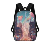 sinyumoney Zaino Scolastico Per Bambini Stampato in 3D Utopian Floating Cityscape Borse Per Libri Borse Scolastiche Da Viaggio Ad Alta Capacità Per Bambini/studenti/adulti 17inch