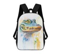 sinyumoney Zaino Scolastico Per Bambini Stampato in 3D Watercolor Alligator Portrait Zaino Per Bambini Ad Alta Capacità, Zaini Da Viaggio, Borse Per Libri, Zaino Scolastico Per Bambini 17inch