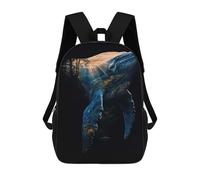 sinyumoney Zaino Scolastico Per Bambini Stampato in 3D Whale And Forest Double Exposure Zaino Da Viaggio Ad Alta Capacità Borse Per Libri Alla Moda Zaini Casual Per Bambini Per La Scuola 17inch