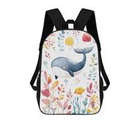 sinyumoney Zaino Scolastico Per Bambini Stampato in 3D Whale Watercolor Illustration Borsa Scolastica Per Bambini, Zaini Da Viaggio, Borse Per Libri Alla Moda, Zaino Di Grande Capacità 17inch