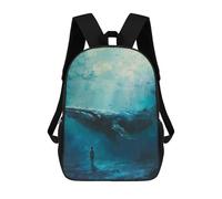 sinyumoney Zaino Scolastico Per Bambini Stampato in 3D Whale Whispers Boy Dreams Zaino Per Bambini Ad Alta Capacità, Zaino Da Viaggio Alla Moda, Borsa Scolastica Per Bambini, Zaino Casual 17inch