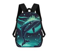 sinyumoney Zaino Scolastico Per Bambini Stampato in 3D Whale with Cityscape And Jellyfish Borsa Scolastica Per Bambini, Zaini Da Viaggio, Borse Per Libri Alla Moda, Zaino Di Grande Capacità 17inch