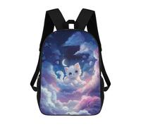 sinyumoney Zaino Scolastico Per Bambini Stampato in 3D White Kitten Dreamworld Zaino Per Bambini Ad Alta Capacità, Zaini Da Viaggio, Borse Per Libri, Zaino Scolastico Per Bambini 17inch