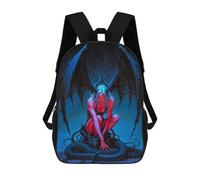 sinyumoney Zaino Scolastico Per Bambini Stampato in 3D Winged Demonic Lilith with Serpent Zaino Per Bambini Ad Alta Capacità, Zaini Da Viaggio, Borse Per Libri, Zaino Scolastico Per Bambini 17inch