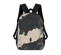 sinyumoney Zaino Scolastico Per Bambini Stampato in 3D Wolf And Man Zaino Per Bambini Ad Alta Capacità, Zaini Da Viaggio, Borse Per Libri, Zaino Scolastico Per Bambini 17inch