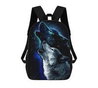 sinyumoney Zaino Scolastico Per Bambini Stampato in 3D Wolf Howling at Galaxy Borsa Scolastica Per Bambini, Zaini Da Viaggio, Borse Per Libri Alla Moda, Zaino Di Grande Capacità 17inch